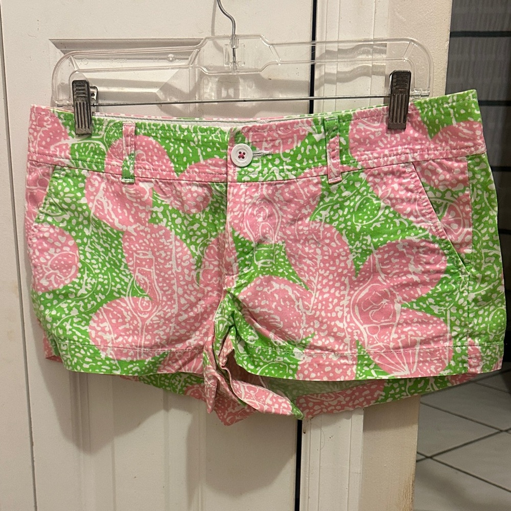 Lilly Pulitzer Pink and Green Floral Women's Shorts